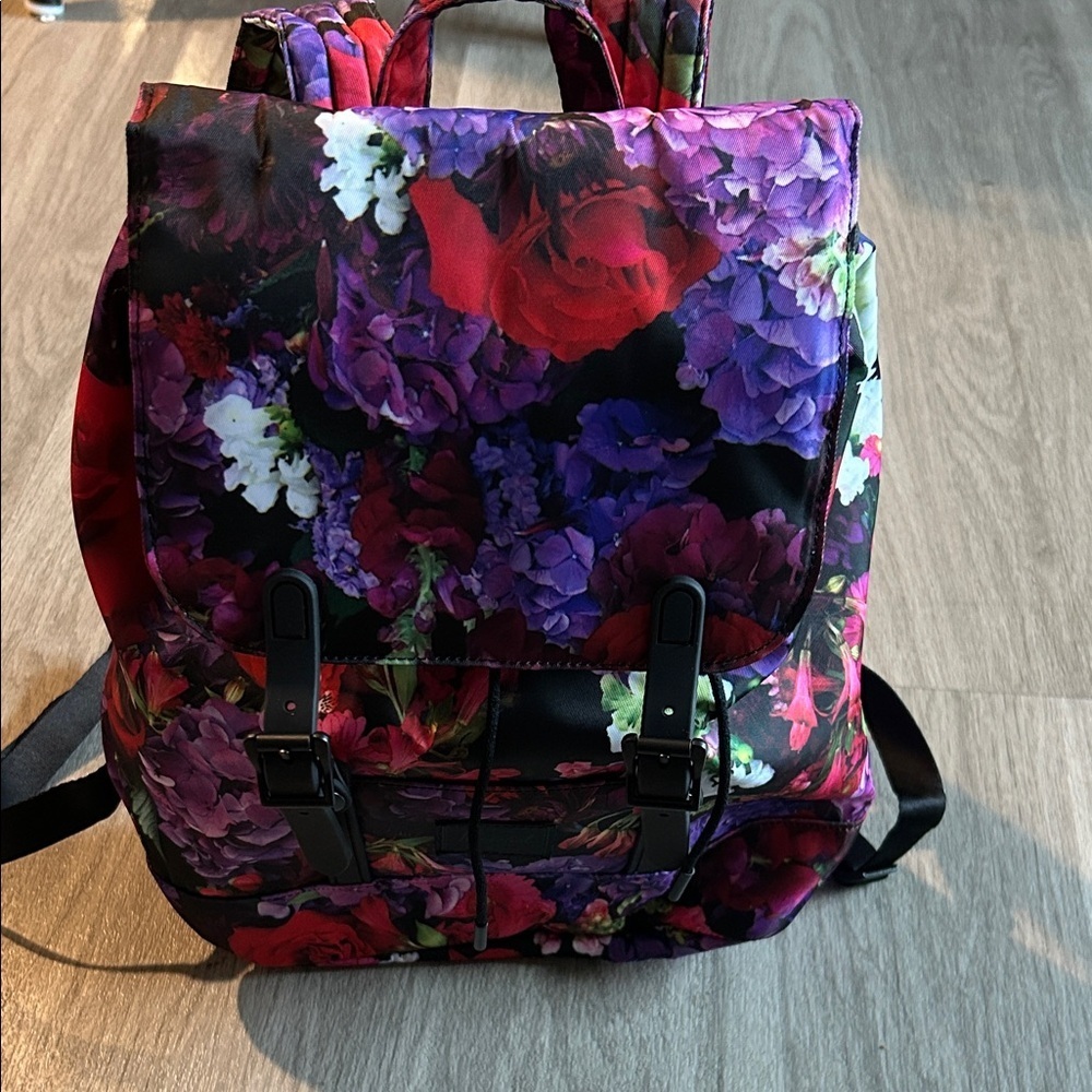 Herschel Supply Company Floral Backpack in Purple, Red & Black